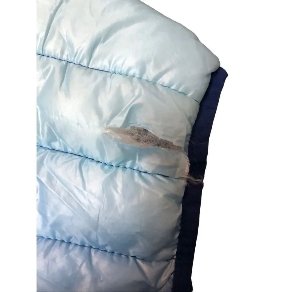 Jackson Hole ombré blue puffer vest with attached back accessory M